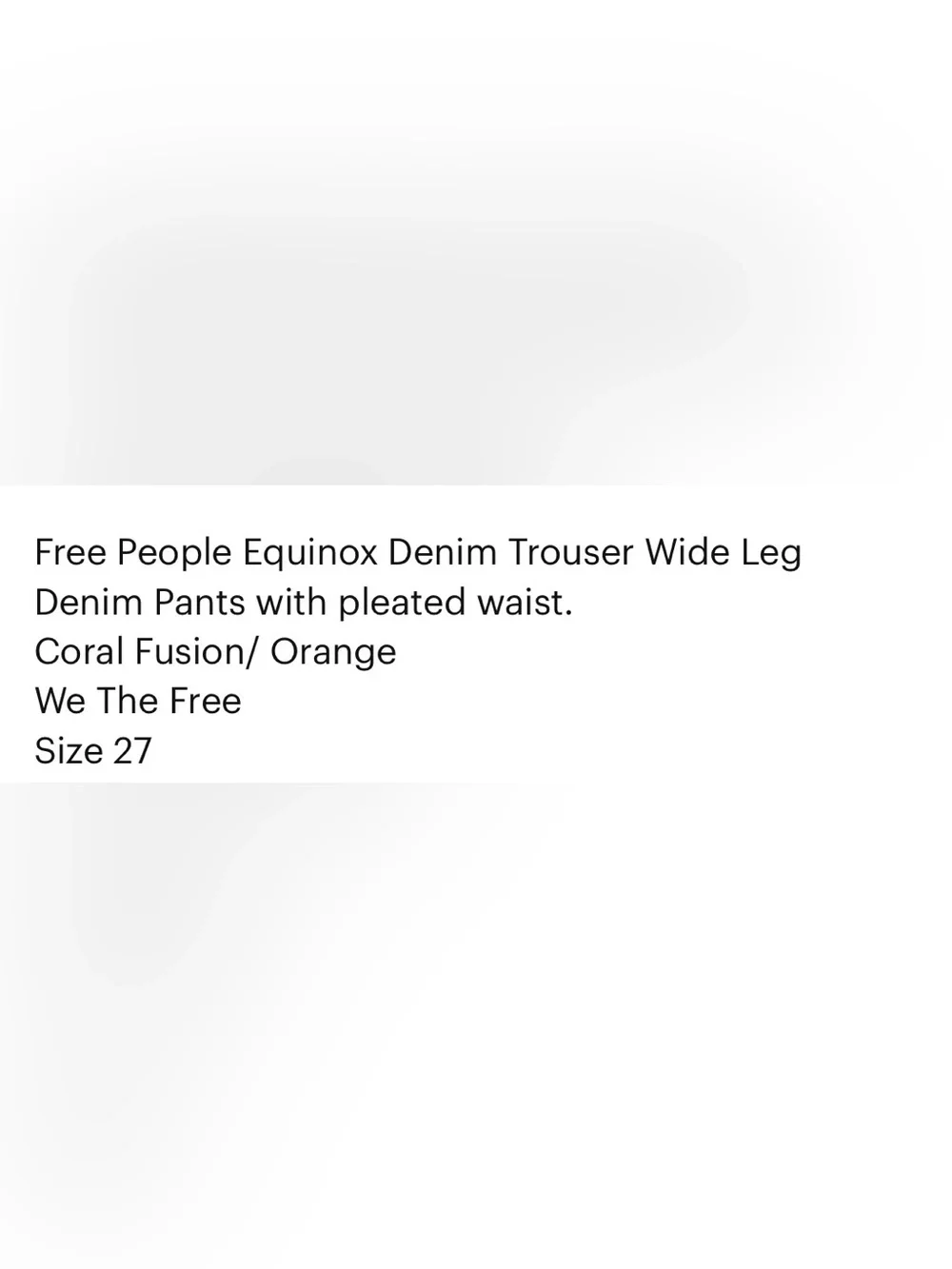 Free People We The Free Equinox Wide Leg Denim Trouser  NWOT - Picture 5 of 8